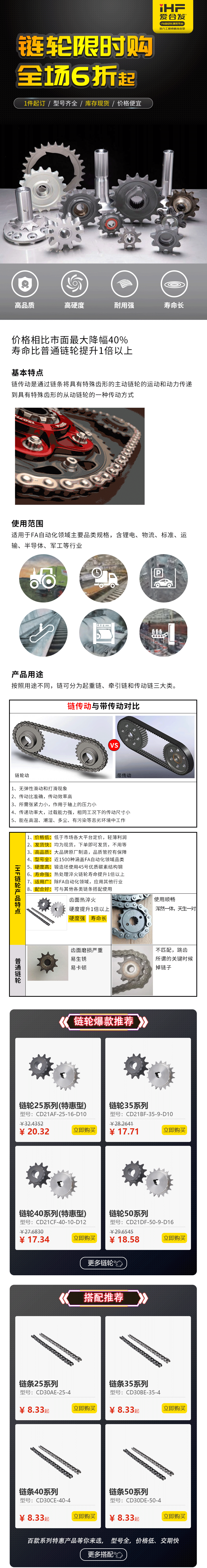 特惠現(xiàn)貨：鏈輪鏈條，成套搭配，更省錢、更耐用！