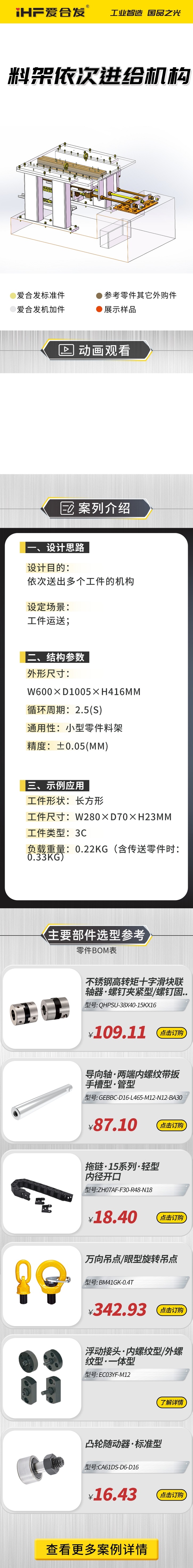 案例剖析：愛合發(fā)料雜架依次進給機構！